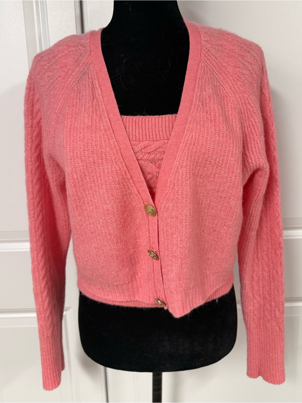 J.Crew Cropped Cable Knit Tank & Cardigan Set
